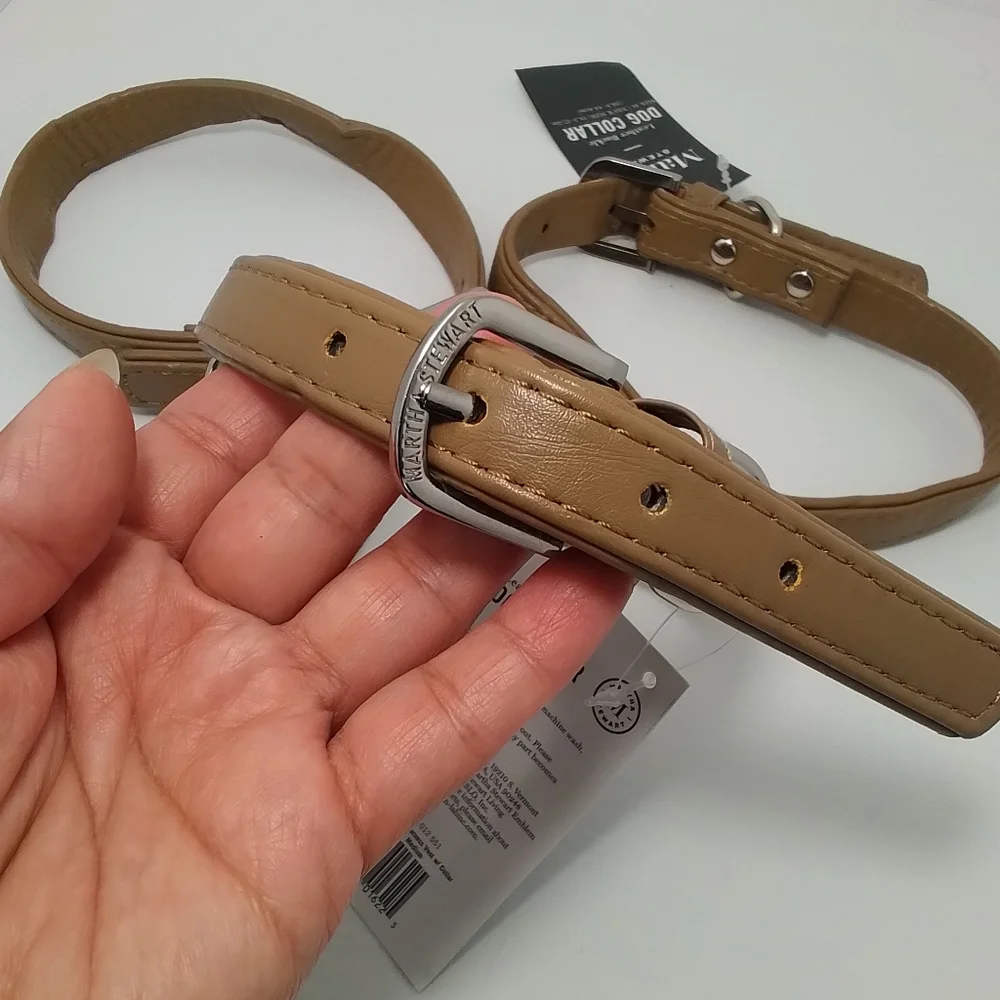 NEW Martha Stewart Faux Leather Dog Collar Sz Med
